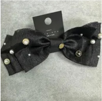 [S] NYU.NYU BIG BLACK HAIR TIE WITH STUDS, SNN242 (SNN242)