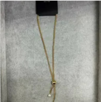 [S] NYU.NYU CHAIN WITH WHITE BUTTERFLY & PEARL NECKLACE,GOLD, SNN244 (SNN244)