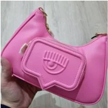 [S] CHIARA FERRAGNI EYELIKE POCKET SMOOTH CALF SHOULDER BAG,PINK, 74SB4BF8-ZS517424 (SCF217)