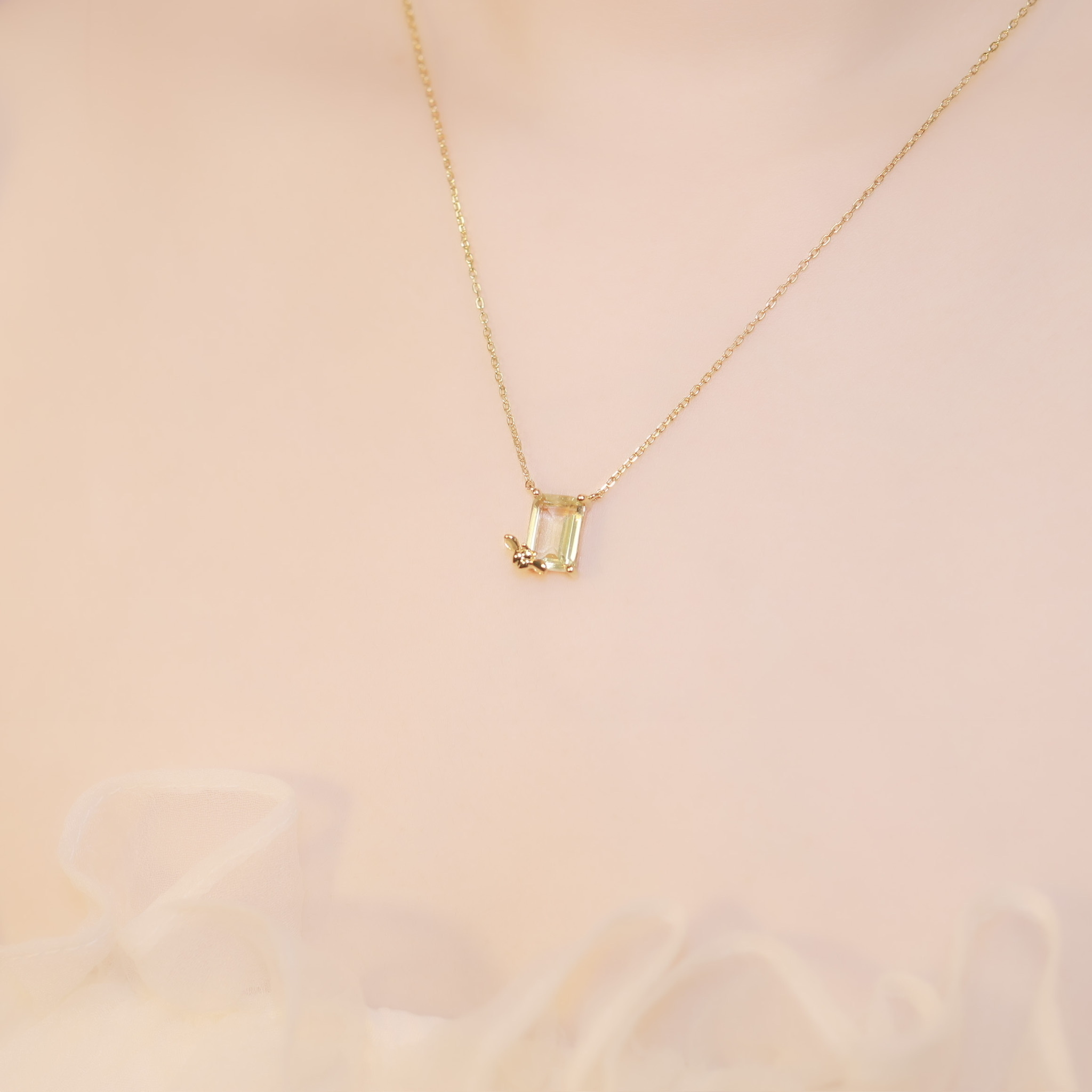 | 925 Silver・10k Gold・Lemon Quartz | Honey Garden Necklace | NE0456 |