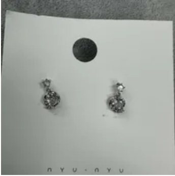 [S] NYU.NYU ROUND DANGLING EARRING,SILVER, SNN250 (SNN250)