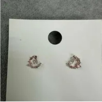 [S] NYU.NYU MOON SHAPED STUD EARRINGS,ROSE GOLD, SNN251 (SNN251)