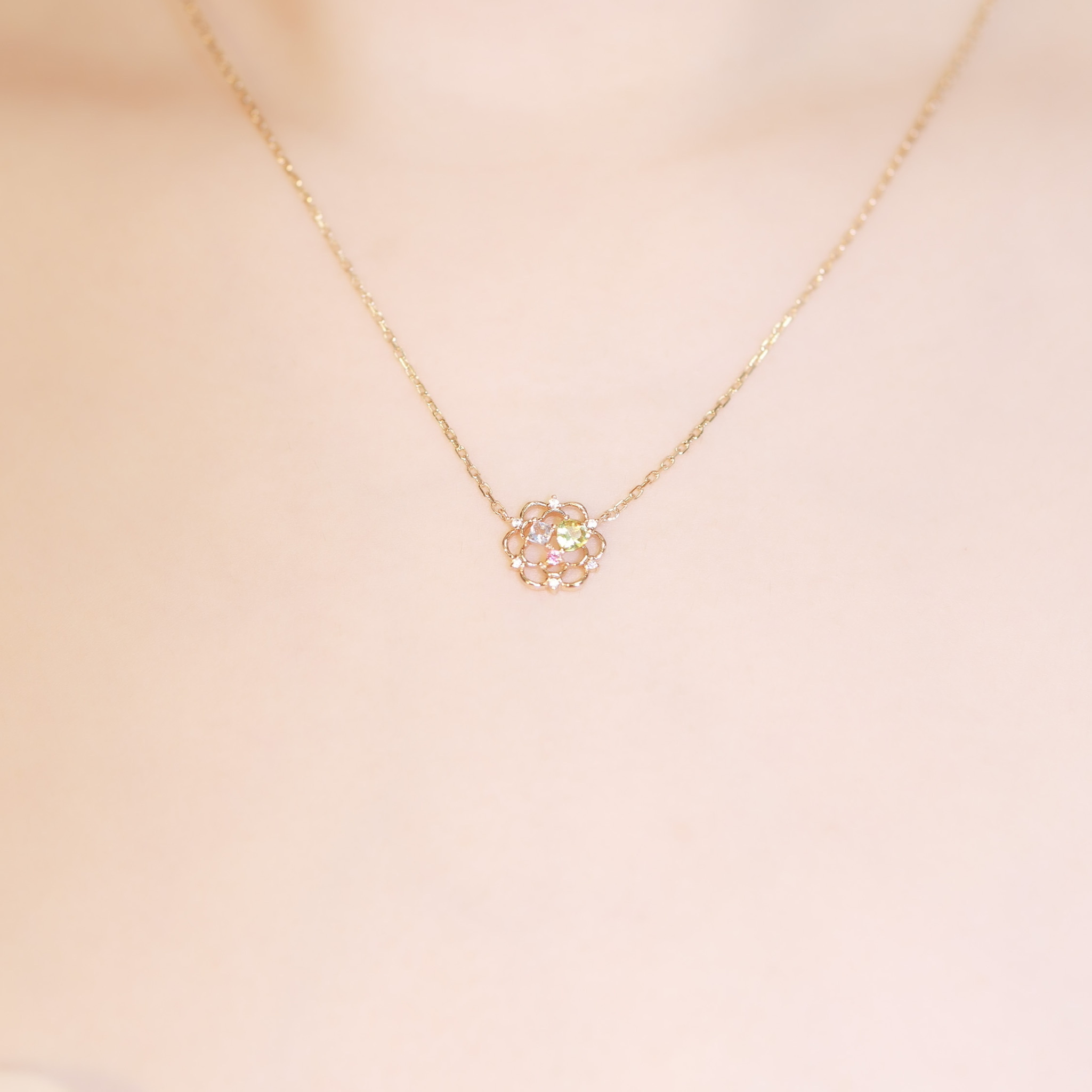 | 925 Silver・14k Gold | Floral Scent Love Necklace | NE0207 |