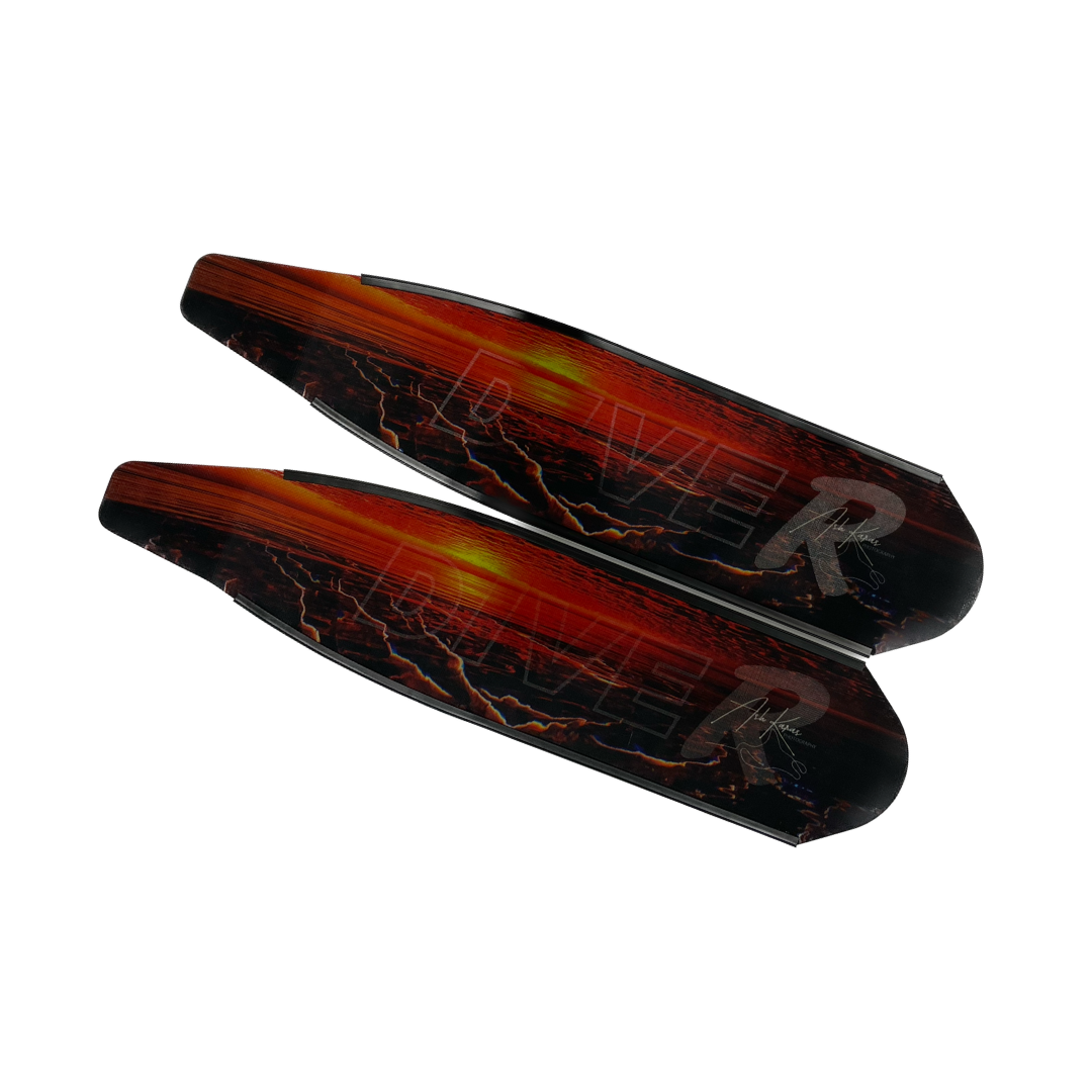 ▲DiveR 全碳纖維長蛙板-珊瑚日落