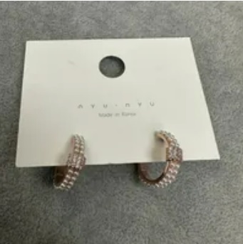 [S] NYU.NYU PEARL HOOP EARRINGS,ROSE GOLD, SNN252 (SNN252)