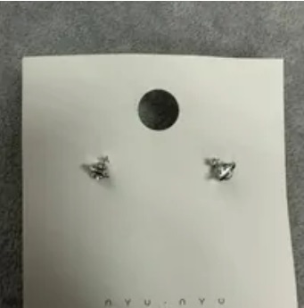 [S] NYU.NYU SPARKLE SPACE STUD EARRINGS,SILVER, SNN253 (SNN253)