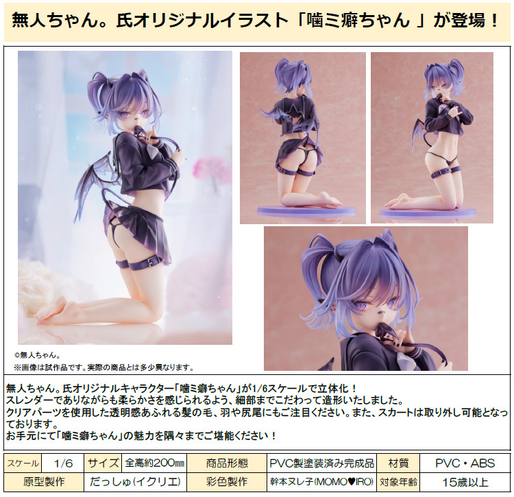 「ACG.GO」「預購」日版 Nocturnas 噛ミ癖ちゃん illustration by 無人ちゃん。 1/6 PVC Figure