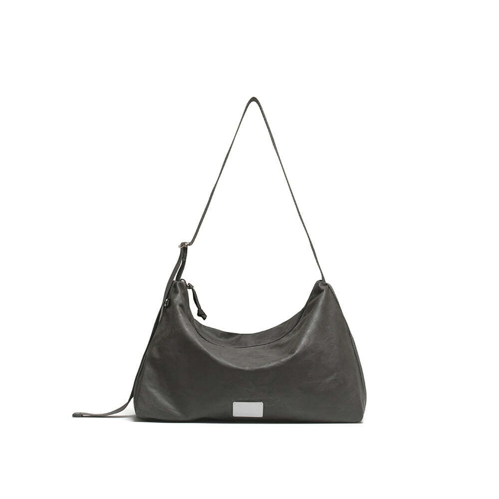 fennec - leather hobo bag - grey