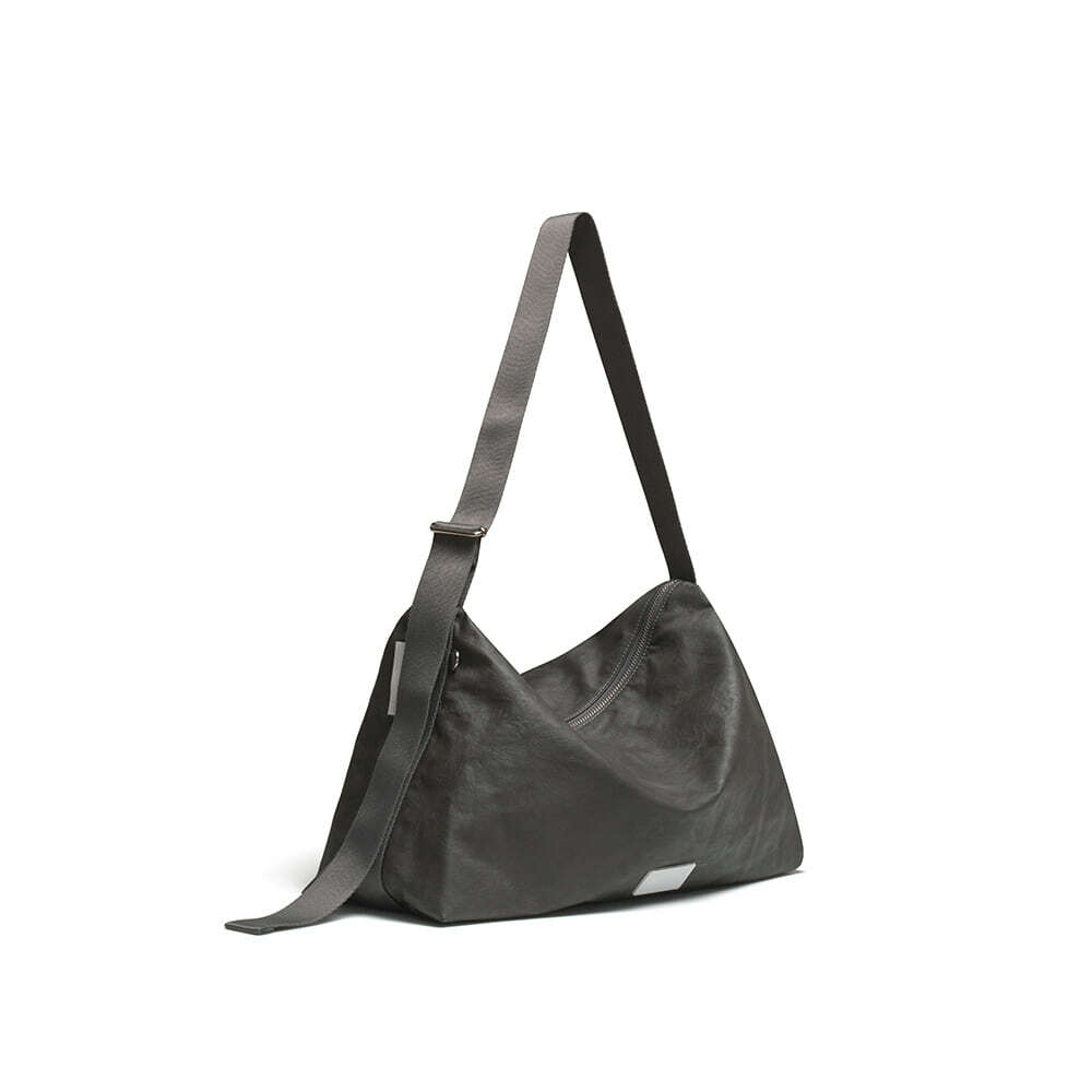 fennec - leather hobo bag - grey
