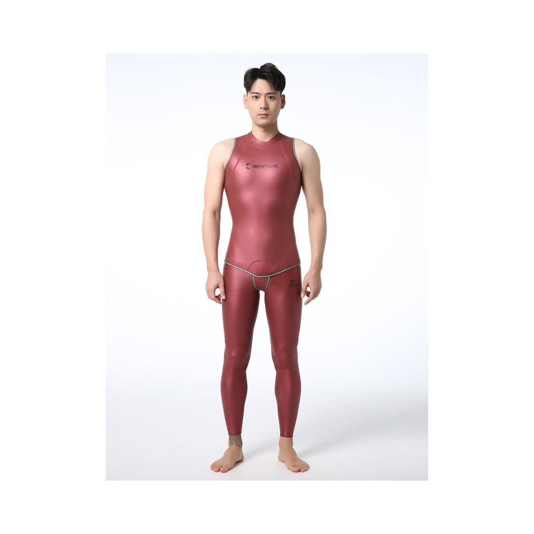 ▲預購-Bestdive 男款 微瀾系列-炫彩滑面無袖泳池訓練服 2026