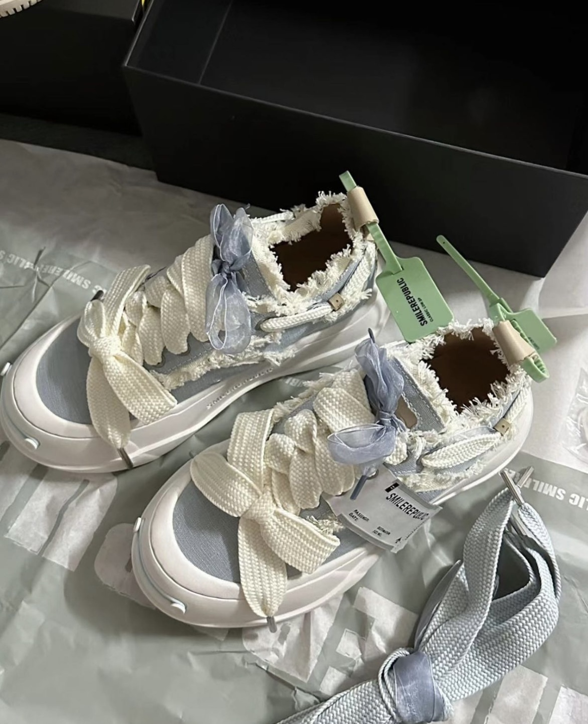 SMILEREPUBLIC 經典 蝴蝶結 笑臉鞋 天空藍 寶寶藍 藍色 SR20230101066/預購