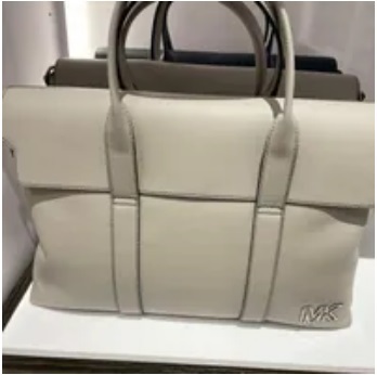 [S] MICHAEL KORS 37S3LCOA6L COOPER SOFT BRFCSE LEATHER,PEARL GREY, 196163791685 (SMK540)