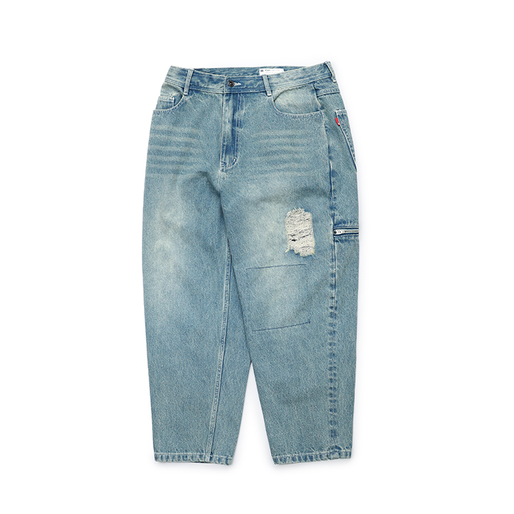 B-SIDE DAMAGE TAPERED JEANS Light Blue
