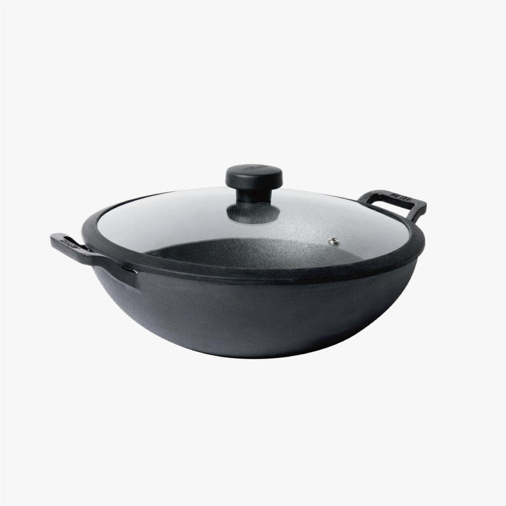 《MEYER鑄鐵系列》雙耳鑄鐵炒鍋 26CM(含蓋)