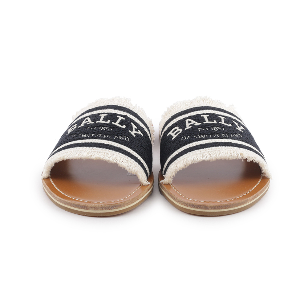 【BALLY】Bianka Logo 刺繡平底拖鞋