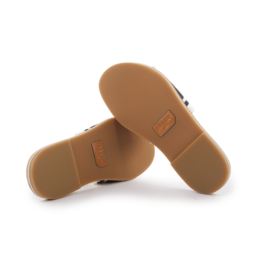 【BALLY】Bianka Logo 刺繡平底拖鞋(黑色/骨白色) 6302817