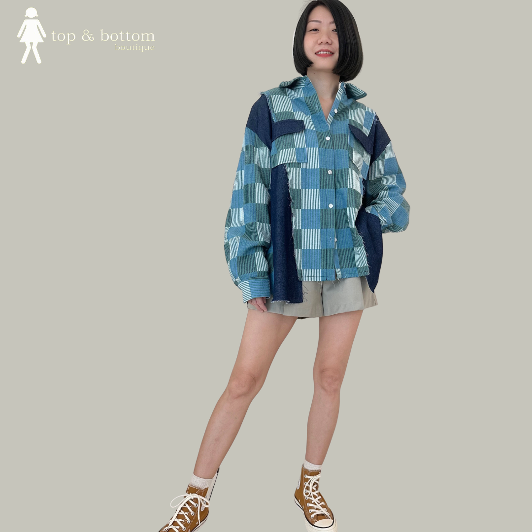 CHECKED BLOCK OVERSIZE SHIRT