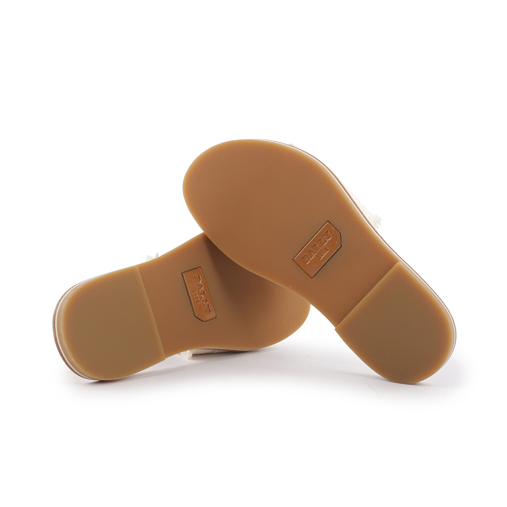 【BALLY】Bianka Logo 刺繡平底拖鞋(骨白色) 6302815