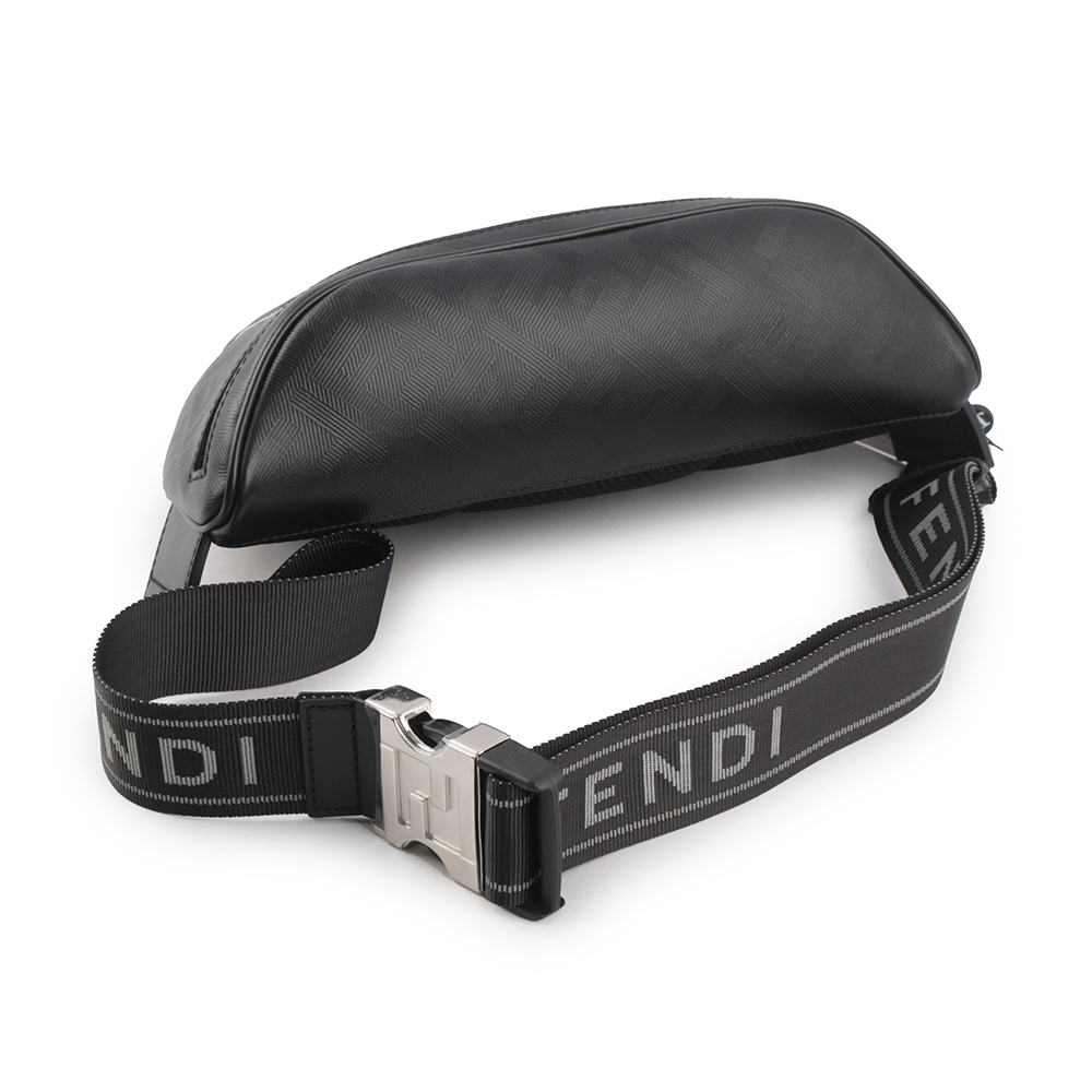 【FENDI】FF Logo Shadow 皮革腰包(黑色) 7VA562 AP15 F0GXN