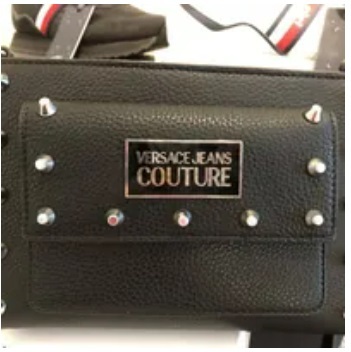 [S] VERSACE COUTURE 74VA4BE4 STUDDED ATTITUDE GRAINY PU,BLACK, 8052019127614 [FINAL SALE] (SVC52)