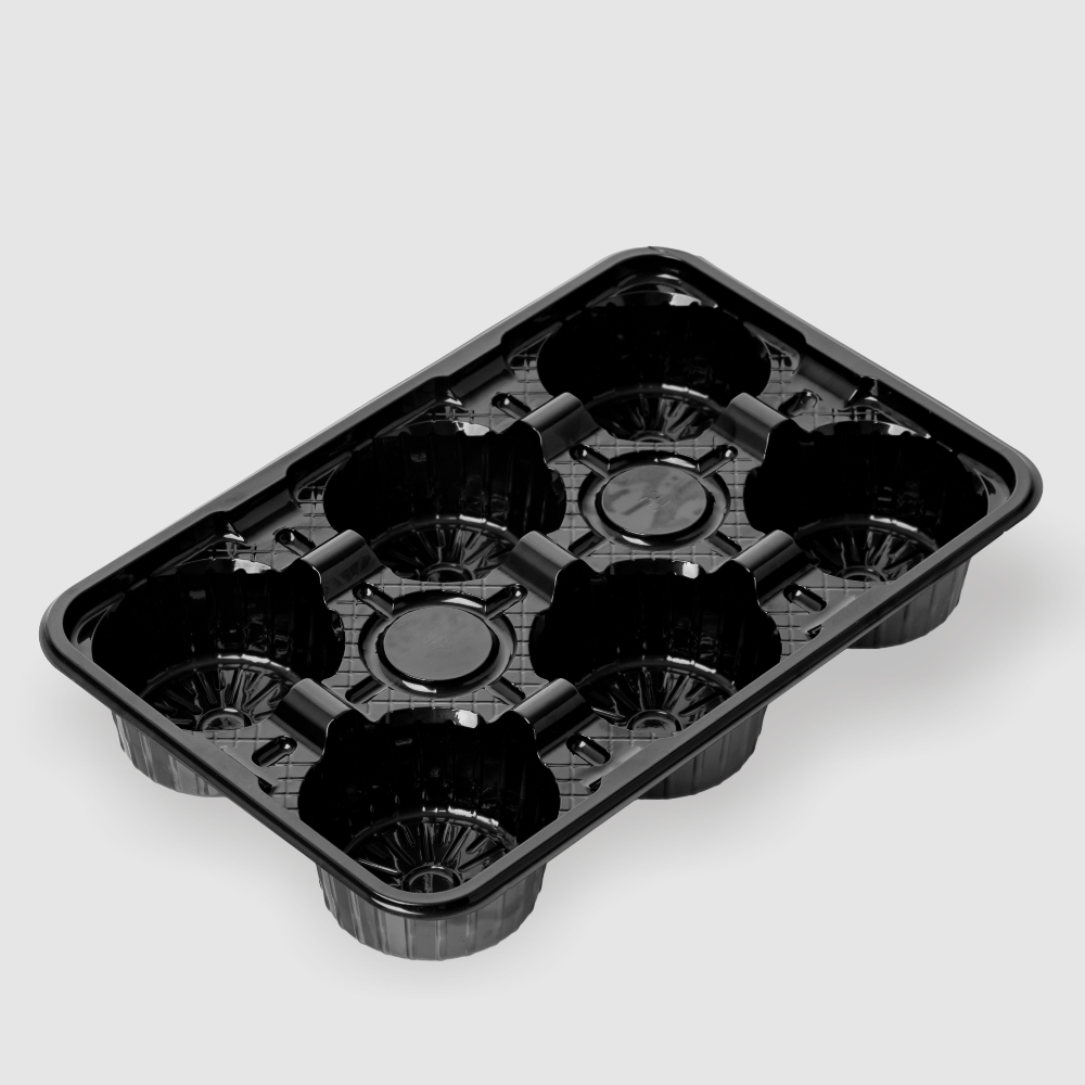 塑膠杯座 六杯 黑色