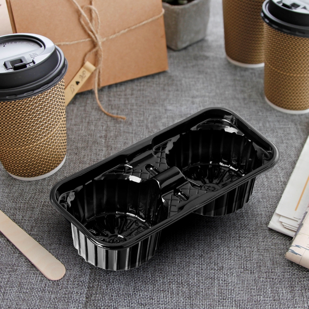 塑膠杯座 二杯 黑色