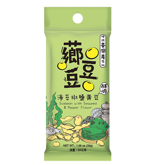 【薌園】椒鹽海苔 蒜味 青仁黑豆、黃豆 30g 行動糧 零嘴