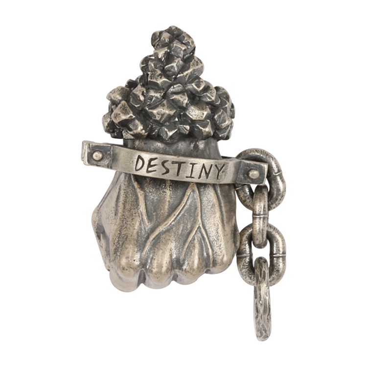 純銀吊墜，男士吊墜 拳頭；塑造自己的命運Destiny 不輕易放棄 不含鍊子（3447）