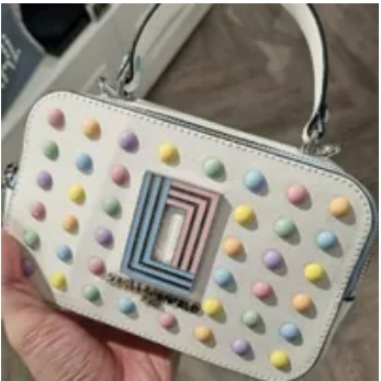 [S] KARL LAGERFELD LH0EO7BI SIMONE CAMERA BAG,IVRY/CANDY, 196788987562 (SKL741)