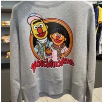 [S] MOSCHINO SESAME STREET PRINT SWEATSHIRT,GREY, D1A177860271485 (SM640)