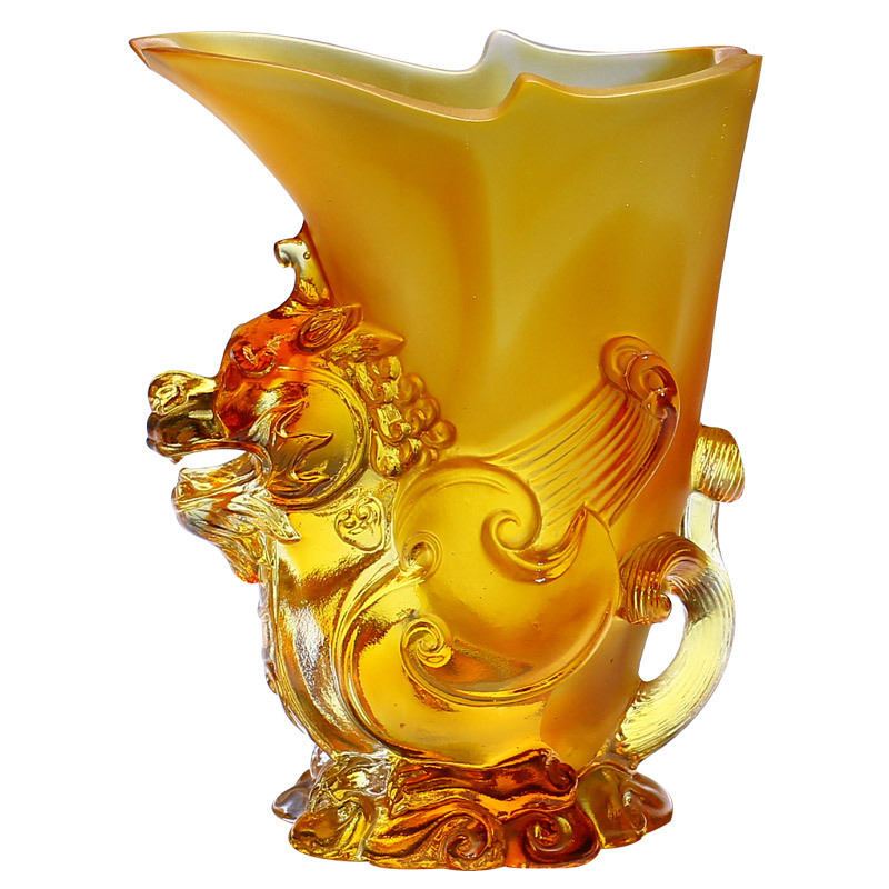 琉璃貔貅筆筒｜招財致謝脫蠟工藝 經典擺件開業開市送禮首選