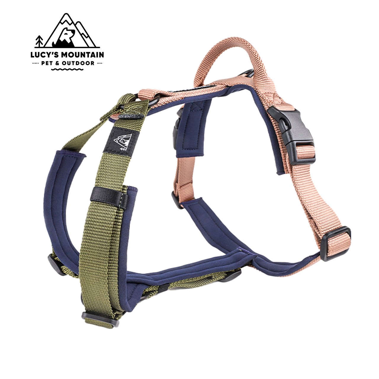 LUCY`S MOUNTAIN PAWGO多段調整型胸背帶-M-田野