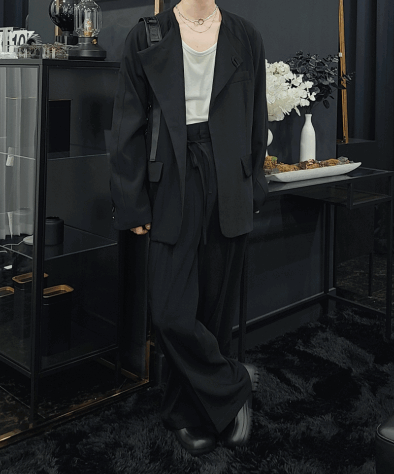 Lamit腰帶寬鬆西裝褲