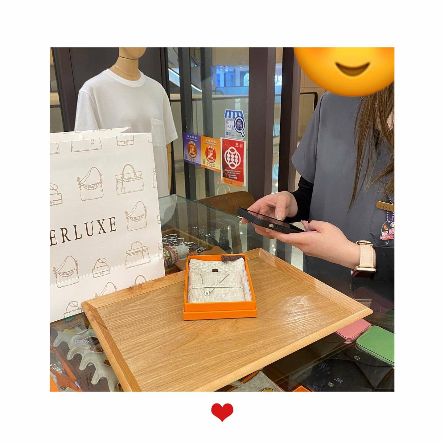 【 感謝支持 】爽快靚靚來pick up mini pop H頸鏈🎉 很鐘意呢款清雅款式❤️ 靚靚表示支持HERLUXE🫰多謝你嘅幫襯🫶