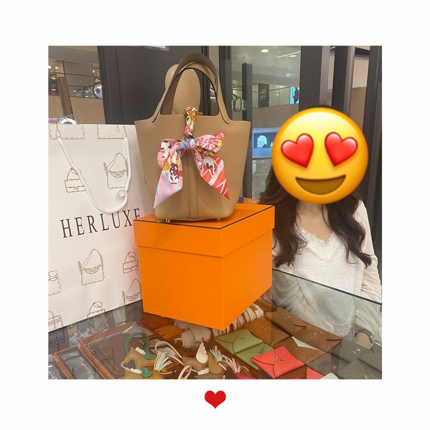 【 感謝支持 】熟客靚靚近期多次來復購😍 今次又揀咗P18奶茶色☕ 配埋Twilly🎀 呢個袋四季百搭又顯白🫰靚靚爽快拍板抱走🤩 多謝你一直咁支持與信任HERLUXE🫶💪