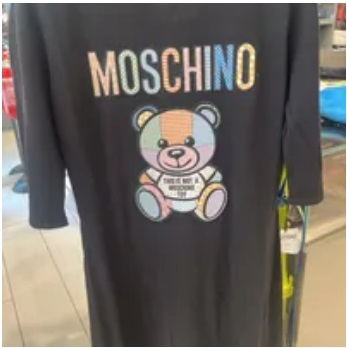 [S] MOSCHINO COLORFULL BEAR PRINT T-SHIRT,BLACK, DV04870400-2555 (SM642)