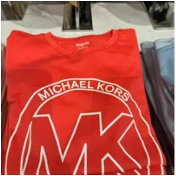 [S] MICHAEL KORS LOGO CHARM PRINT ORGANIC T-SHIRT,SANGRIA, JU150B497J-SANGRIA (SMK541)
