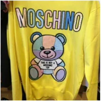 [S] MOSCHINO COLORFUL BIG TEDDY BEAR PRINT T-SHIRT,YELLOW, DT0916-0400-2033 (SM644)