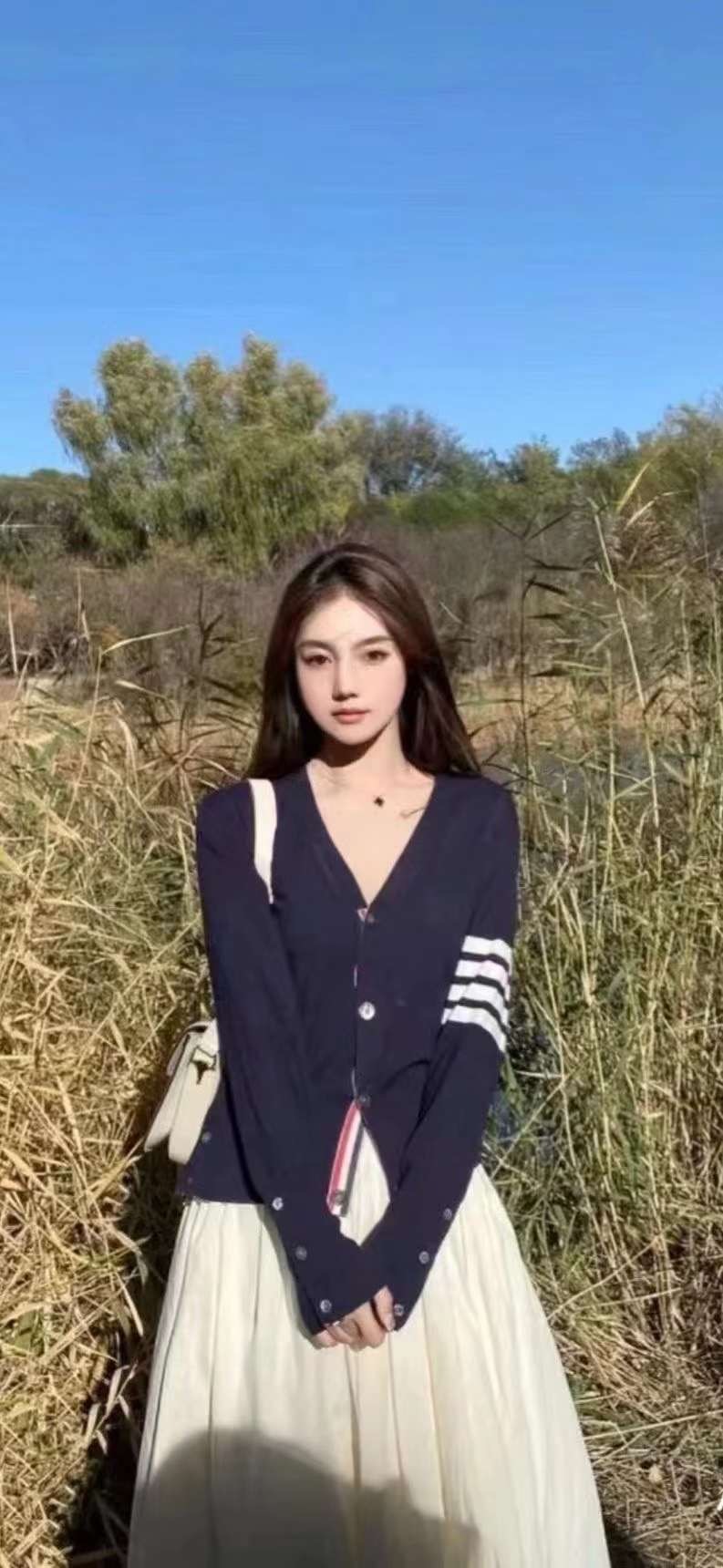 Thom browne 深藍色針織開衫 -M