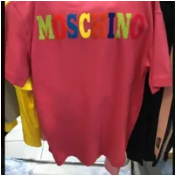 [S] MOSCHINO COLORFULL LETTERING LOGO T-SHIRT,FUSCHSIA, ET0423-0526-2206 (SM648)