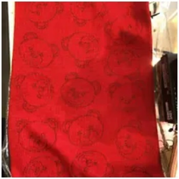 [S] MOSCHINO REVERSIBLE MONOGRAM HEAD TEDDY BEAR PRINT SCARF,RED, 8056860018473 (SM650)
