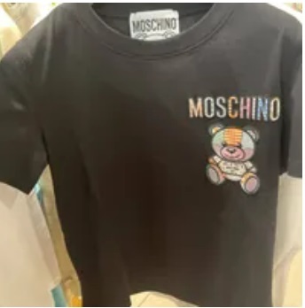 [S] MOSCHINO SMALL TEDDY S/S TEE,BLACK, DT07060441-2555 (SM652)