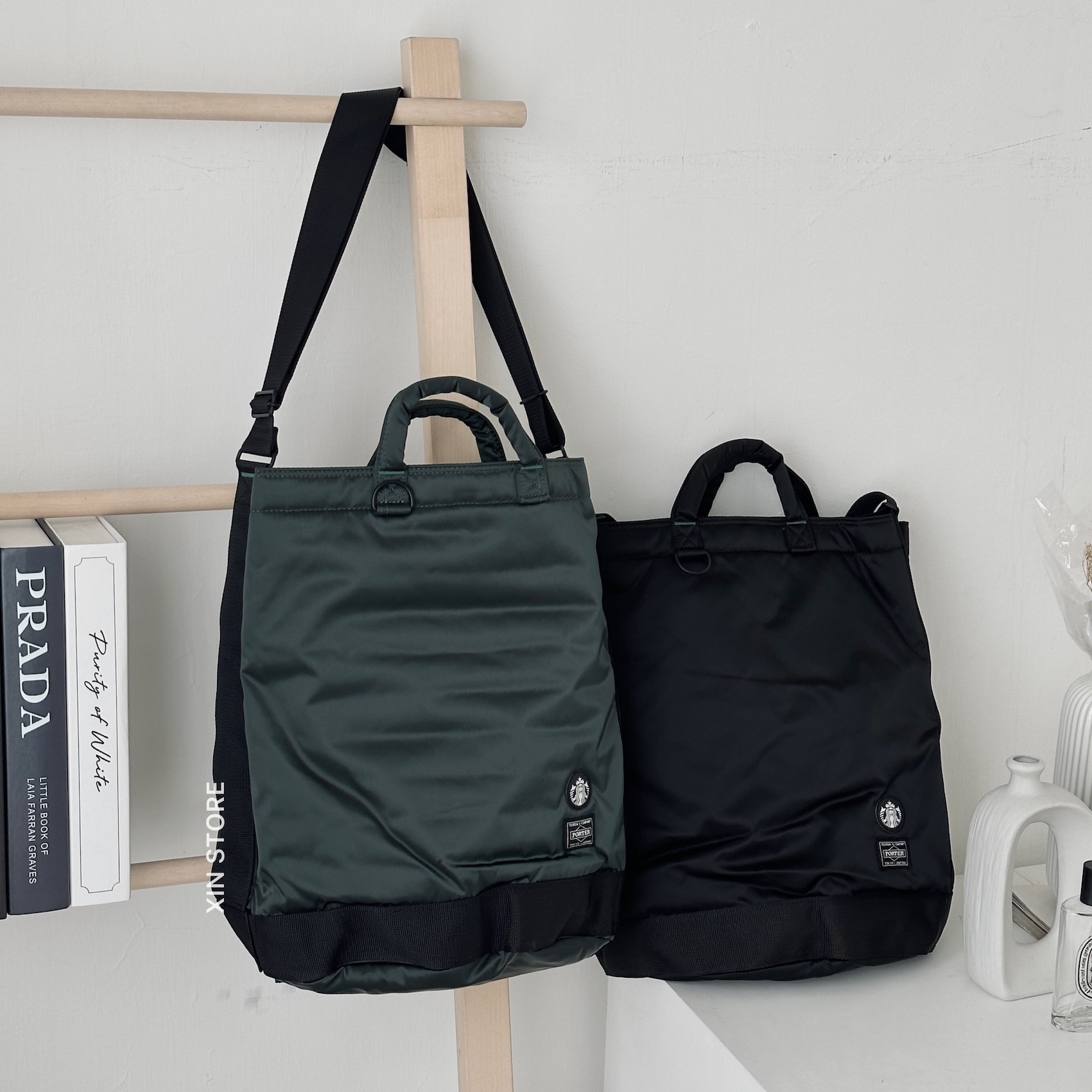 【現貨】Starbucks x Porter Tokyo 日本限定 咖啡豆 防水 手提 肩背 兩用 圓筒包