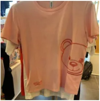 [S] MOSCHINO BEAR HEAD SIDE PRINT T-SHIRT,PINK, 2V6A0707-4608-0227 (SM656)