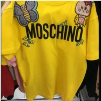 [S] MOSCHINO ANIMAL PRINT T-SHIRT,YELLOW, DA0455-0428-3033 (SM658)