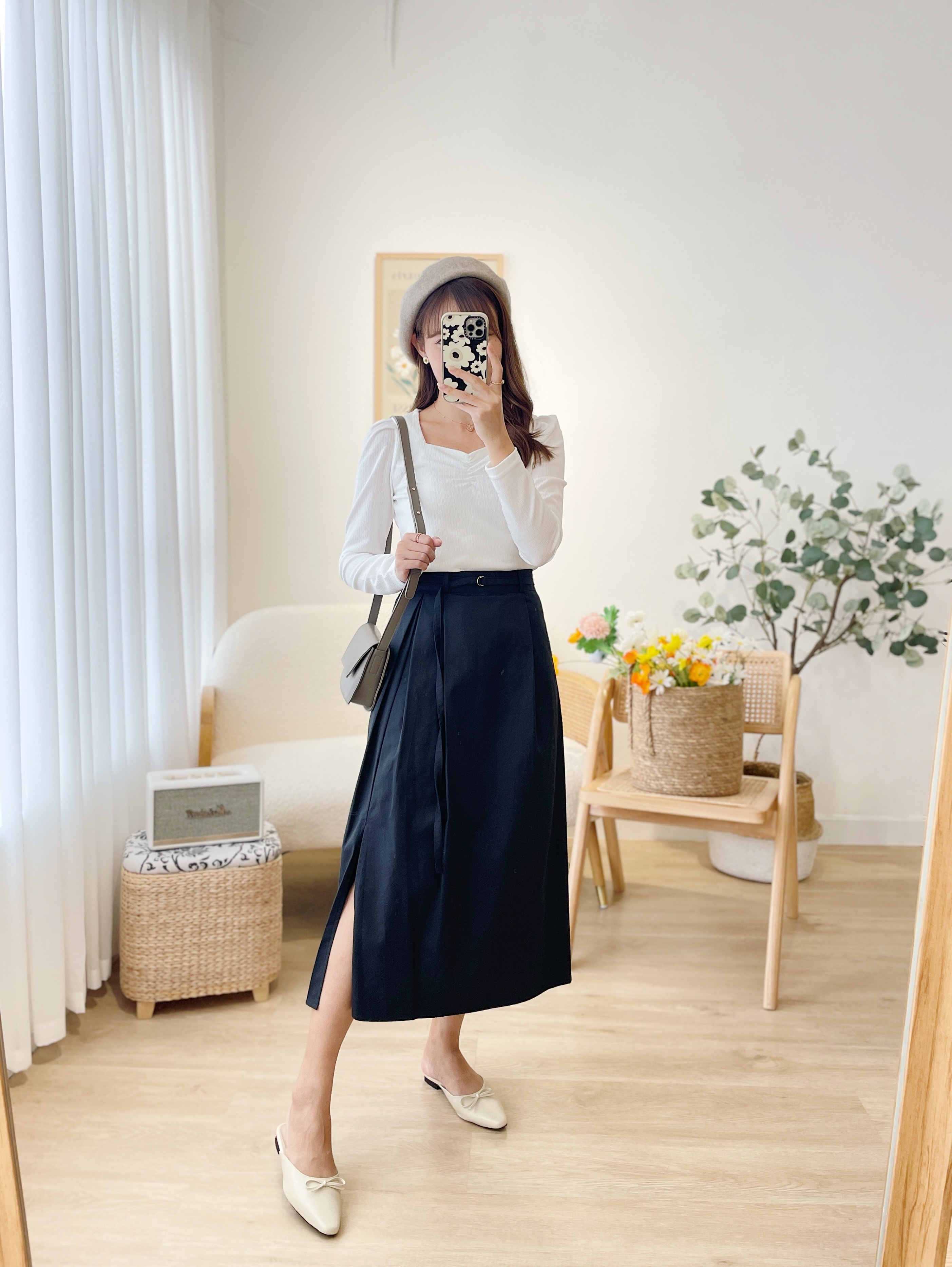 SK343 Aloe Belted Skirt