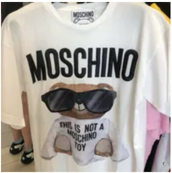 [S] MOSCHINO PRINT BEAR COTTON SHORT SLEEVE T-SHIRT,WHITE, EV07065540-1001 (SM659)