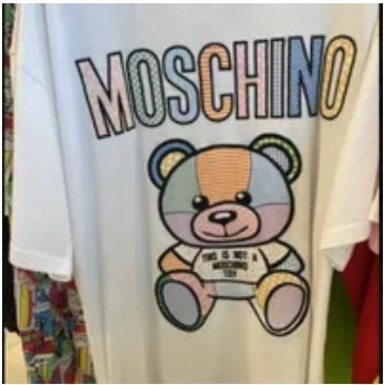 [S] MOSCHINO BIG COLORFULL BEAR PRINT T-SHIRT,WHITE, 221DT070-7044-12001 (SM670)