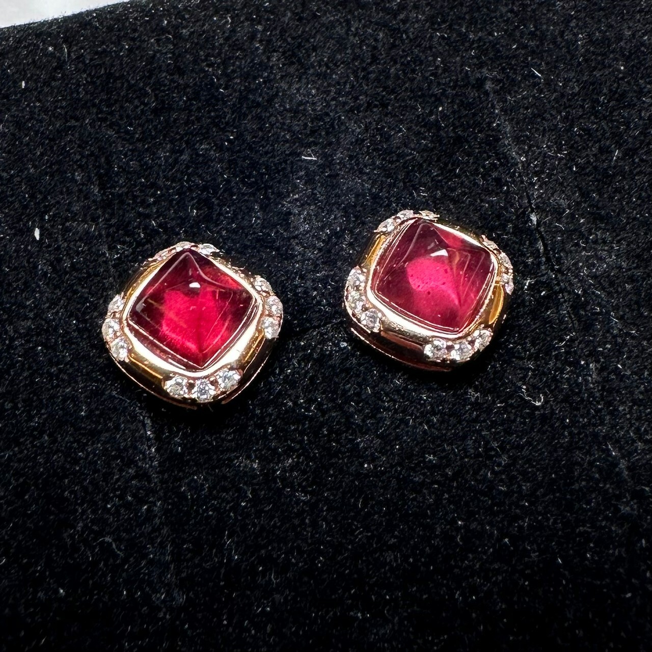 925銀耳環 紅石榴石耳環