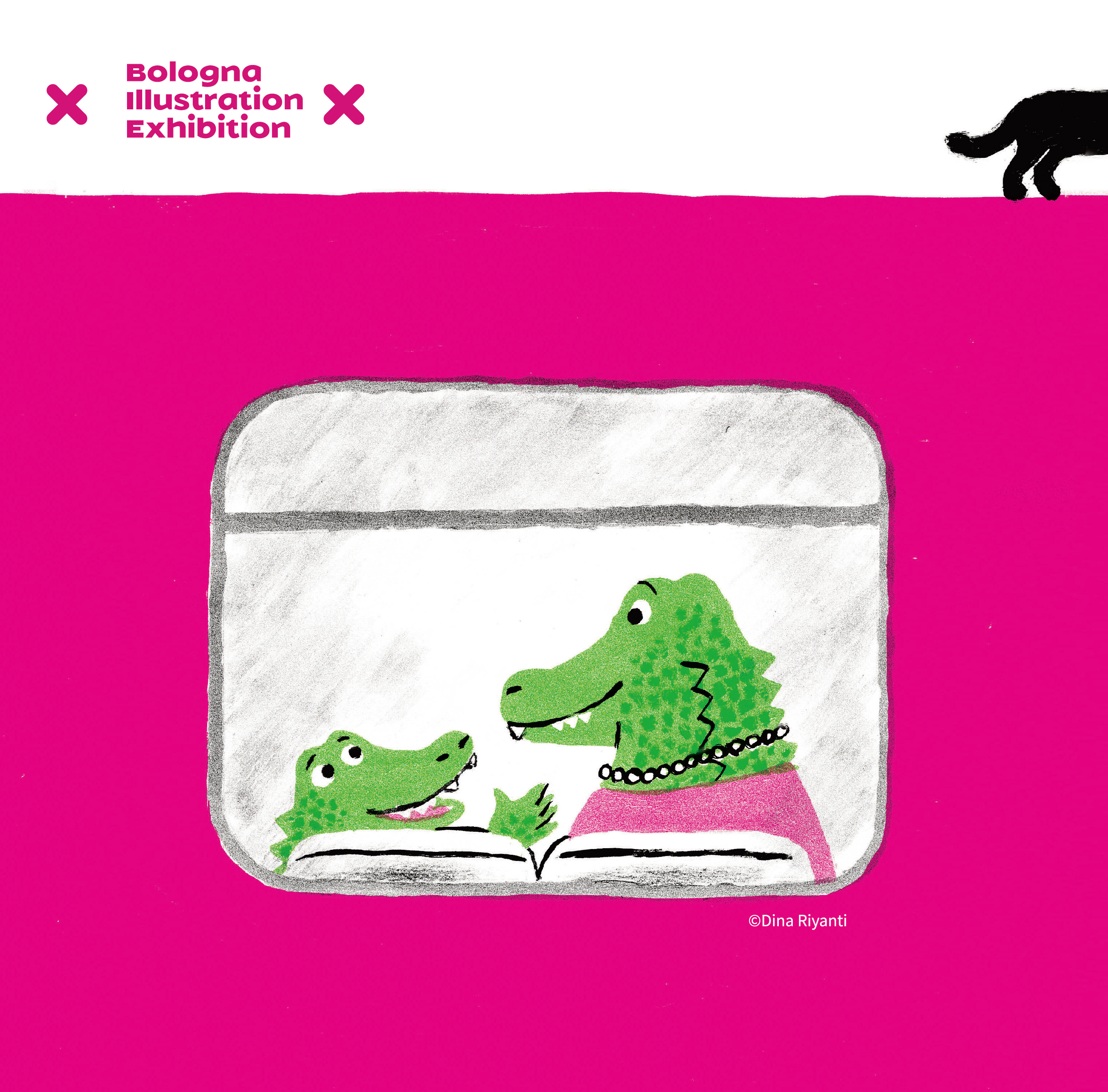 波隆那小方巾《鱷魚(坐公共汽車)》